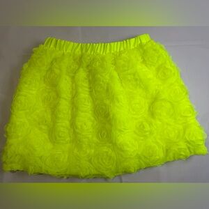 Cat & Jack Neon Yellow Floral Mini Skirt- Size 6